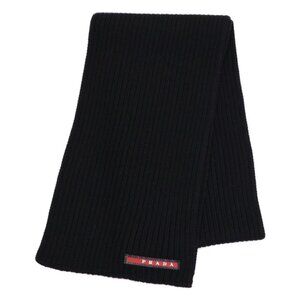 Prada Sport Ribbed Knit Scarf ) Black